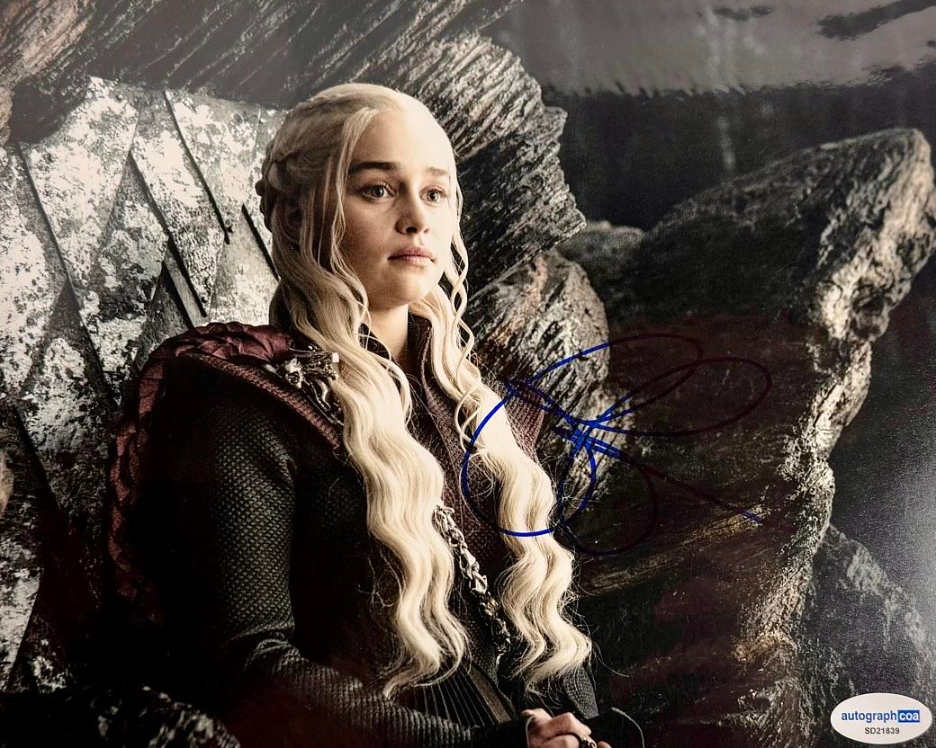 Emilia Clarke Signed 8x10 Photo (Game Of Thrones) - ACOA